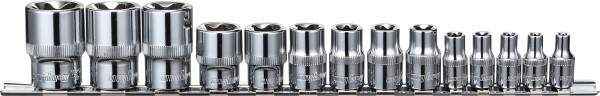 Фото: Набор головок Torx 14 пр. 1/2&quot; 1/4&quot; 3/8&quot; Е4-E24 Ombra 910614