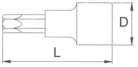 Фото: Головка торцевая с вставкой torx 1/4&quot; T27