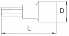 Фото: Головка торцевая с шестигранной вставкой 1/2&quot; 10мм L=55мм